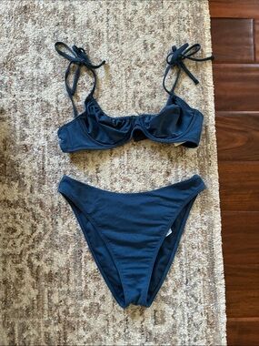 Navy sparkle Abercrombie bikini set
